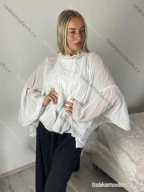 Tunika elegantní dlouhý rukáv dámska (S/M/L ONE SIZE) TALIANSKA MODA IMSM26000333/DUR