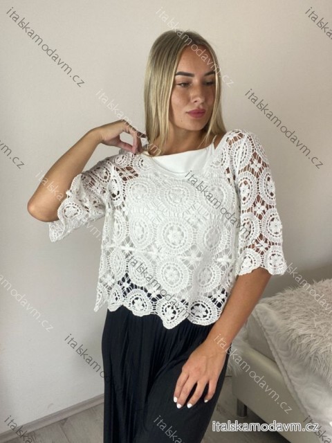 Tunika letní 3/4 rukáv dámska (S/M/L ONE SIZE) TALIANSKA MODA IMSM26000335/DUR