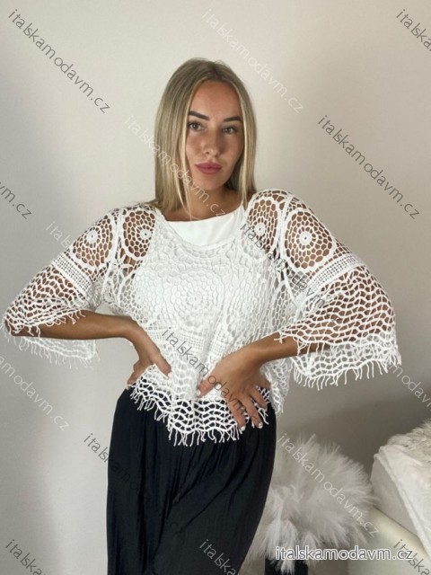 Tunika letní 3/4 rukáv dámska (S/M/L ONE SIZE) TALIANSKA MODA IMSM26000336/DUR