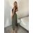 Nohavice letní s opaskom dámske ROMI (S/M/L ONE SIZE) TALIANSKA MÓDA IM4260013565/DUR S/M/L tmavo béžová
