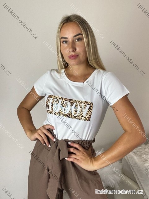 Tričko krátky rukáv dámske (S/M/L ONE SIZE) TALIANSKA MÓDA IMM23BR2415-9/DUR