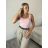 Tílko na ramínka dámske LARISA (S/M ONE SIZE) TALIANSKA MÓDA IMSM2605232/DUR S / M růžová světlá