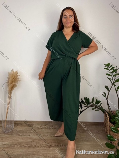 Overal dlhý elegantný krátky rukáv dámsky nadrozmer ALANA (52/54/56/58 ONE SIZE) TALIANSKA MÓDA IM426177/DUR