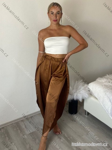 Nohavice harémky letné dlhé dámske (S/M ONE SIZE) TALIANSKA MÓDA IMM239535UN/DUR -   hnedá -   S / M