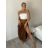 Nohavice harémky letné dlhé dámske (S/M ONE SIZE) TALIANSKA MÓDA IMM239535UN/DUR -   hnedá -   S / M