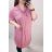 Šaty košeľové 3/4 dlhý rukáv dámske (XL/2XL ONE SIZE) TALIANSKA MÓDA IM421087/DR starorůžová
