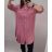 Šaty košeľové 3/4 dlhý rukáv dámske (XL/2XL ONE SIZE) TALIANSKA MÓDA IM421087/DR starorůžová