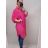 Šaty košeľové 3/4 dlhý rukáv dámske (XL/2XL ONE SIZE) TALIANSKA MÓDA IM421087/DR starorůžová