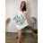 Šaty krátký rukáv dámské nadrozměr (XL/2XL ONE SIZE) ITALSKÁ MÓDA IM423TULIP/DUR béžová XL/2XL