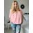 Tunika halenka krátký rukáv dámská nadrozměr (52/54/56 ONE SIZE) ITALSKÁ MODA IM424128