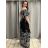 Šaty dlouhé carmen elegantní icecool krátký rukáv dámské (M/L, XL/2XL) AINUOSI  ITALSKÁ MODA IMB247011/DUR -   Černá -   XL/2XL