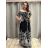 Šaty dlouhé carmen elegantní icecool krátký rukáv dámské (M/L, XL/2XL) AINUOSI  ITALSKÁ MODA IMB247011/DUR -   Černá -   XL/2XL