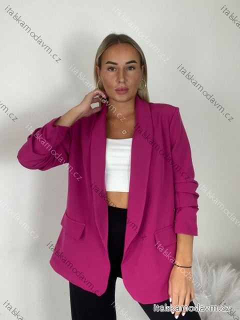 Sako dlouhý rukáv dámské DICE (S/M/L ONE SIZE) ITALSKÁ MÓDA IMPVN2522493/DUR růžová S/M