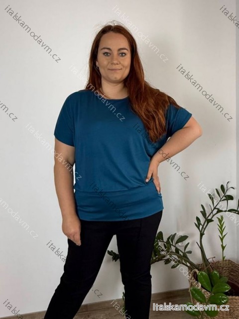 Tunika do manžety netopíří krátký rukáv dámská nadrozměr SARA (48/50/52 ONE SIZE) ITALSKÁ MÓDA IM425291/DUR