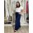 Kalhoty dlouhé letní dámské ALAIA (S/M/L ONE SIZE) ITALSKÁ MÓDA IM425299/DUR tm. modrá S/M/L
