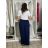 Kalhoty dlouhé letní dámské ALAIA (S/M/L ONE SIZE) ITALSKÁ MÓDA IM425299/DUR tm. modrá S/M/L
