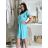 Šaty krátké letní krátký rukáv dámské (S/M/L ONE SIZE) ITALSKÁ MÓDA IMD250003/DUR mintová S/M/L