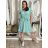 Šaty krátké letní krátký rukáv dámské (S/M/L ONE SIZE) ITALSKÁ MÓDA IMD250003/DUR mintová S/M/L