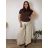 Kalhoty letní háremky dlouhé dámské nadrozměr TAMARA (48/50/52 ONE SIZE) ITALSKÁ MÓDA IMC2600012/DUR khaki 48/50/52