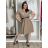 Šaty košilové s páskem dlhý rukáv dámske (S/M/L ONE SIZE) TALIANSKA MÓDA IMD260000357