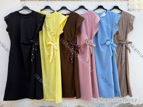 Šaty voľnočasové krátky rukáv dámske nadrozmer (46/48/50 ONE SIZE) TALIANSKA MÓDA IMD26081