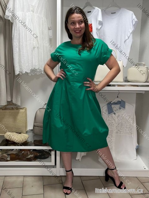 Šaty letní elegantní krátký rukáv dámske (S/M/L ONE SIZE) TALIANSKA MÓDA IM526023157