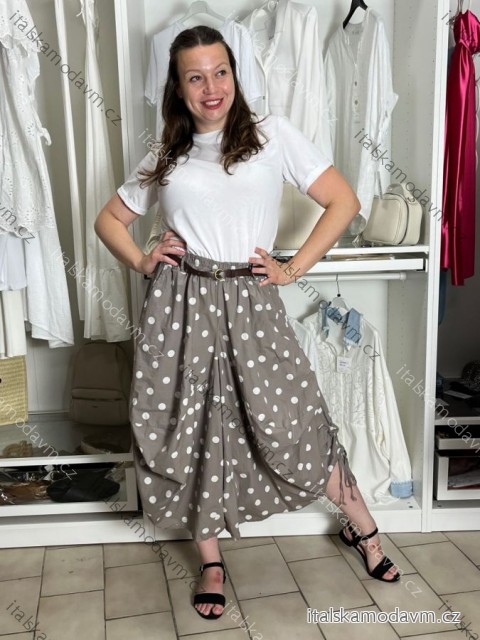 Nohavice puntíkaté s páskem dámske (S/M/L ONE SIZE) TALIANSKA MÓDA IMSM265057