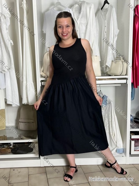 Šaty dlouhé letní na ramínka dámské (S/M/L ONE SIZE) ITALSKÁ MÓDA IMD2608457