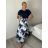 Šaty dlouhé květované krátký rukáv dámske CAMILE (S/M/L ONE SIZE) TALIANSKA MÓDA IMM2615567/DUR S/M/L vínová