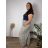 Kalhoty dlouhé letní dámské nadrozměr (46/48/50 ONE SIZE) ITALSKÁ MÓDA IMD26097