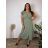 Šaty dlouhé elegantní letní krátký rukáv dámské BLANA (M/L/XL  ONE SIZE) ITALSKÁ MÓDA IMD25115/DR M/L/XL khaki