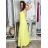 Šaty dlhé letné na ramienka dámske NATALI  (S/M ONE SIZE) TALIANSKA MÓDA IMM2658098/DUR S/M/L žlutá