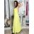 Šaty dlhé letné na ramienka dámske NATALI  (S/M ONE SIZE) TALIANSKA MÓDA IMM2658098/DUR S/M/L žlutá