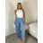 Kalhoty dlouhé letní dámské (S/M/L ONE SIZE) ITALSKÁ MÓDA IMD25144