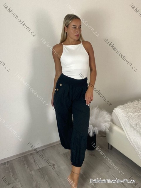 Nohavice letné dámske (S/M/L ONE SIZE) TALIANSKA MÓDA IM426224/DUR S/M/L čierna