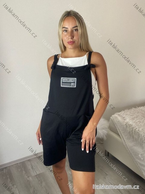 Nohavice teplákové krátké s trakmi dámske (S/M/L ONE SIZE) TALIANSKA MÓDA IMC26001358/DUR S/M/L čierna