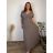 Šaty dlhé elegantný letný krátky rukáv dámske nadrozmer ASTRA (42/44/46 ONE SIZE) TALIANSKA MÓDA IM425422/DUR khaki 42/44/46