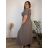 Šaty dlhé elegantný letný krátky rukáv dámske nadrozmer ASTRA (42/44/46 ONE SIZE) TALIANSKA MÓDA IM425422/DUR khaki 42/44/46