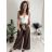 Nohavice elegantné oversize s opaskom dámske (S/M/L ONE SIZE) TALIANSKA MÓDA IM426001515 tmavo hnedá S/M/L