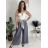 Nohavice elegantné oversize s opaskom dámske (S/M/L ONE SIZE) TALIANSKA MÓDA IM426001515 tmavo hnedá S/M/L