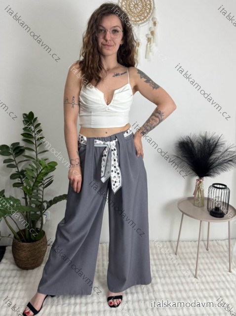 Nohavice elegantné oversize s opaskom dámske (S/M/L ONE SIZE) TALIANSKA MÓDA IM426001515