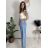 Nohavice riflové trojštvrťové 3/4 krátke dámske (S/M/L ONE SIZE) TALIANSKA MÓDA IMD26017/DUR tmavo modrá S/M/L