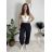 Nohavice jogger trojštvrťové 3/4 krátke dámske (S/M/L ONE SIZE) TALIANSKA MÓDA IMD26000171/DUR čierna S/M/L