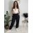 Nohavice jogger trojštvrťové 3/4 krátke dámske (S/M/L ONE SIZE) TALIANSKA MÓDA IMD26000171/DUR čierna S/M/L