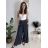 Kalhoty dlouhé letní dámské ALAIA (S/M/L ONE SIZE) ITALSKÁ MÓDA IM425299/DUR tm. modrá S/M/L