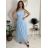 Šaty společenské dlhé dámske JULY (S/M/L ONE SIZE) TALIANSKA MÓDA IMWTM260001/DUR světle modrá S/M/L