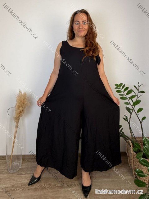 Overal dlhý na ramínka dámsky nadrozmer (40/42/44 ONE SIZE) TALIANSKA MÓDA IM426456327/DUR  čierna