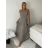 Šaty mušelín letný bez ramienok rukáv dámske (S/M/L ONE SIZE) TALIANSKA MóDA IM426180/DUR S/M/L  béžová