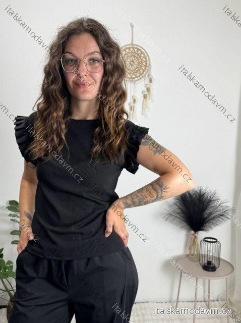 Tielko elegantné letné dámske DANA (S/M/L ONE SIZE) TALIANSKA MóDA IMM26M21800/DUR černá S/M/L