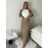 Sukně dlouhá letní s páskem dámske BEATRICE  (S/M/L ONE SIZE) TALIANSKA MÓDA IMPMNC268013/DUR S/M/L tmavo béžová